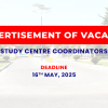 Advertisement | Staff Vacancy | Study Centre Coordinators