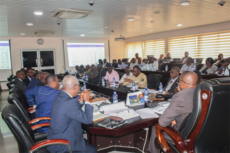 A picture of UEW members and the NAB team during deliberations