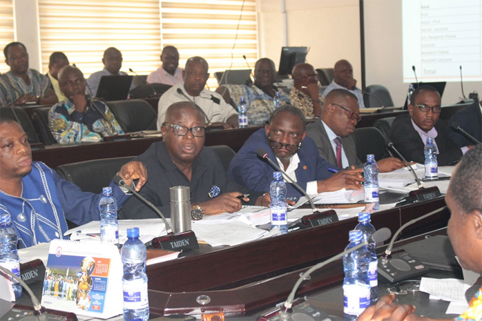 A picture of UEW members and the NAB team during deliberations