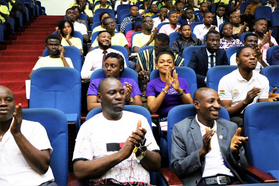 A picture of the youth applauding after one of the brilliant presentations at the ceremony