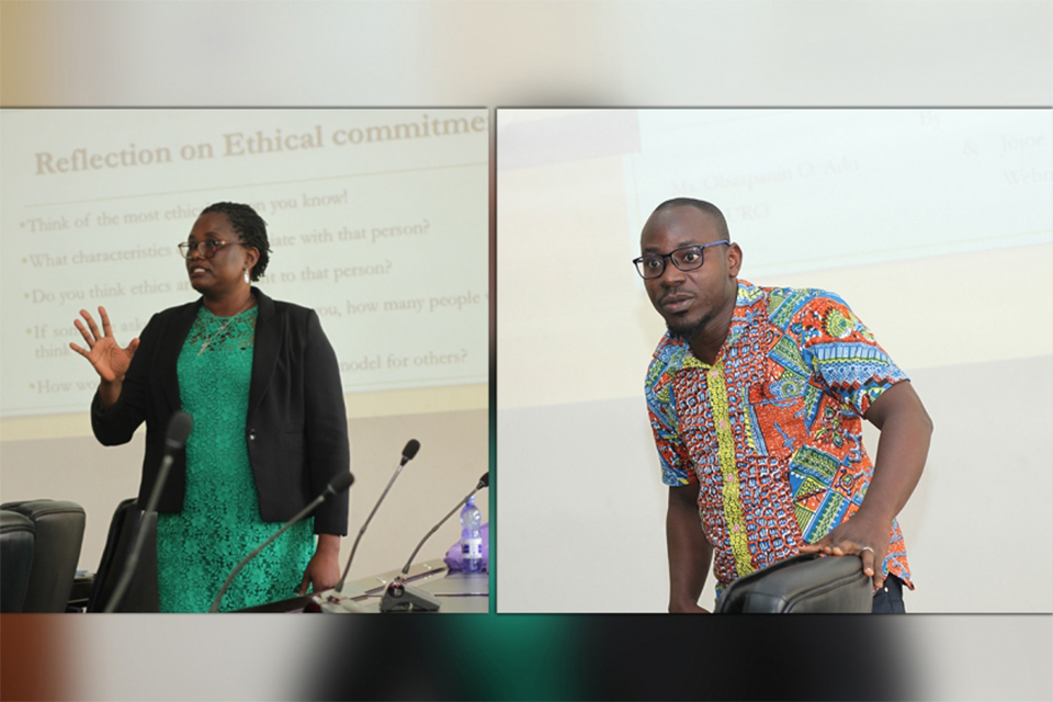 Presenters; Ms. Patricia Appiah-Boateng and Mr. Jojoe Annan