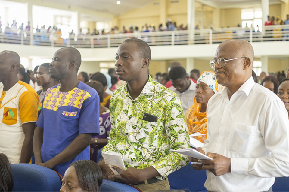 A picture of some of the matriculants taking the Matriculation Oath