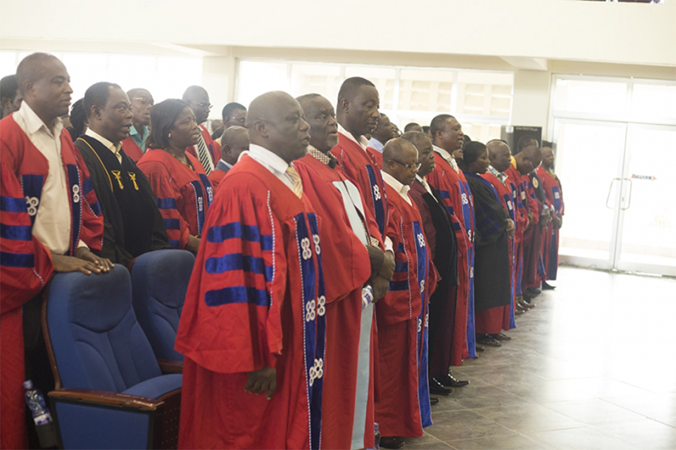 A picture of convocation members at the ceremony