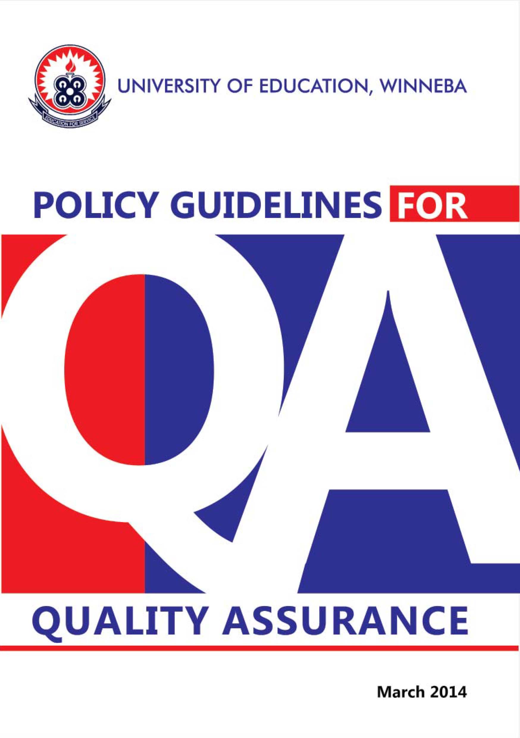 	Quality Assurance Policy