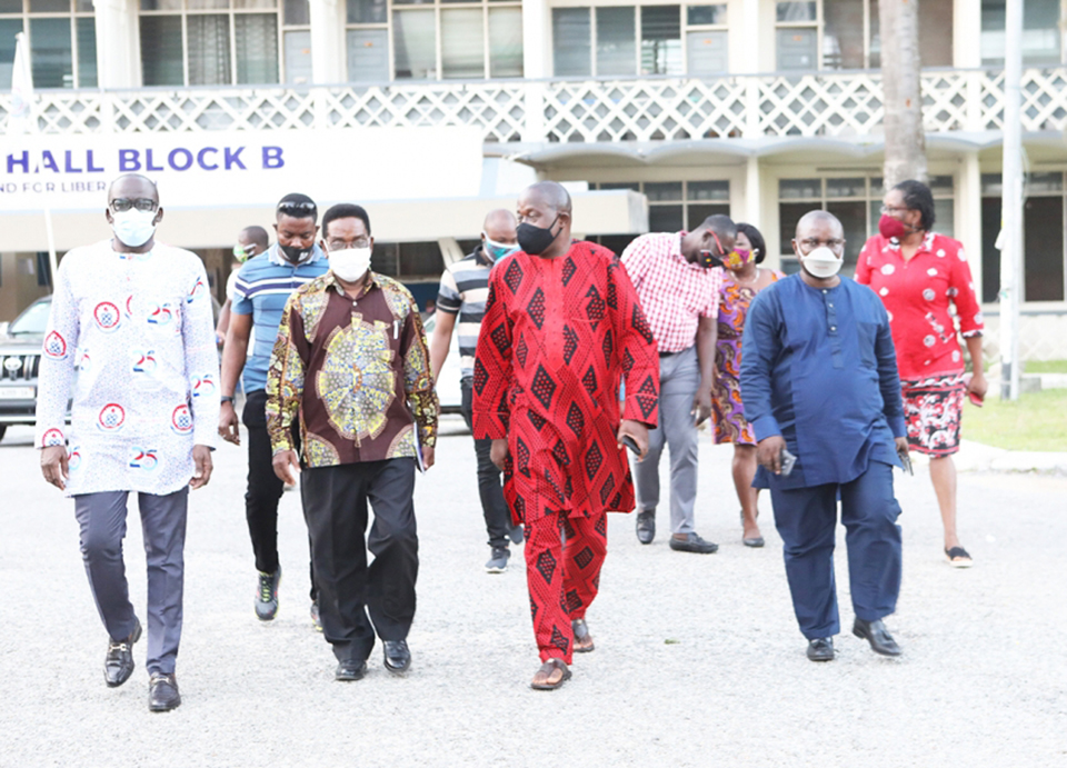 From left to right; Prof. Ofori-Birikorang, Prof. Kwesi Yankah, Prof. Afful-Broni and Surv. Osei-Barima