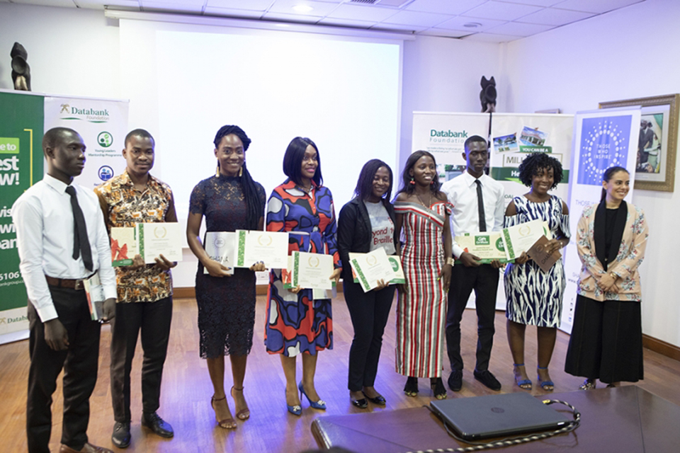 Awardees in a group photograph 