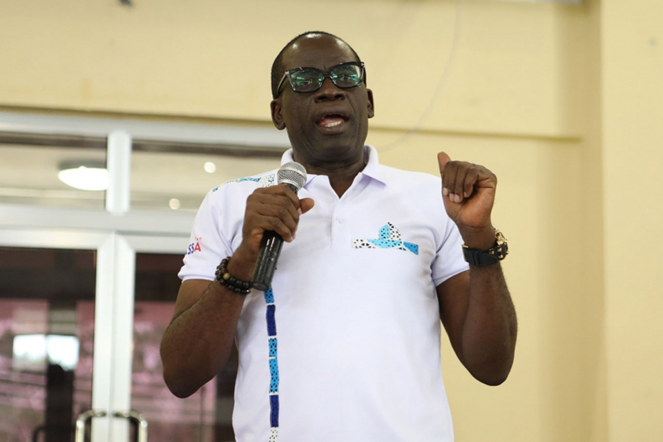 Prof. Andy Ofori-Birikorang cautioning the security personnel in his address