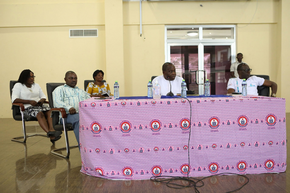 Seated at the back (from left to right); Director, Health Services, Dr. Beth Offei-Awuku and Deputy Registrar, Division of Human Resource, Mrs. Deborah Afful