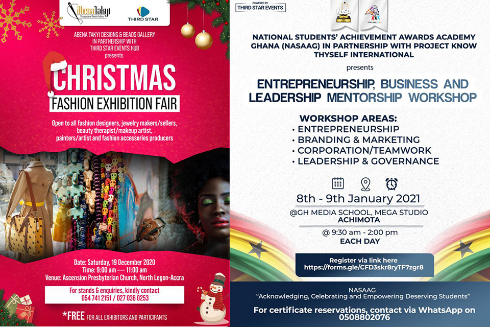 Some of the many events organised by the events management and planning enterprise