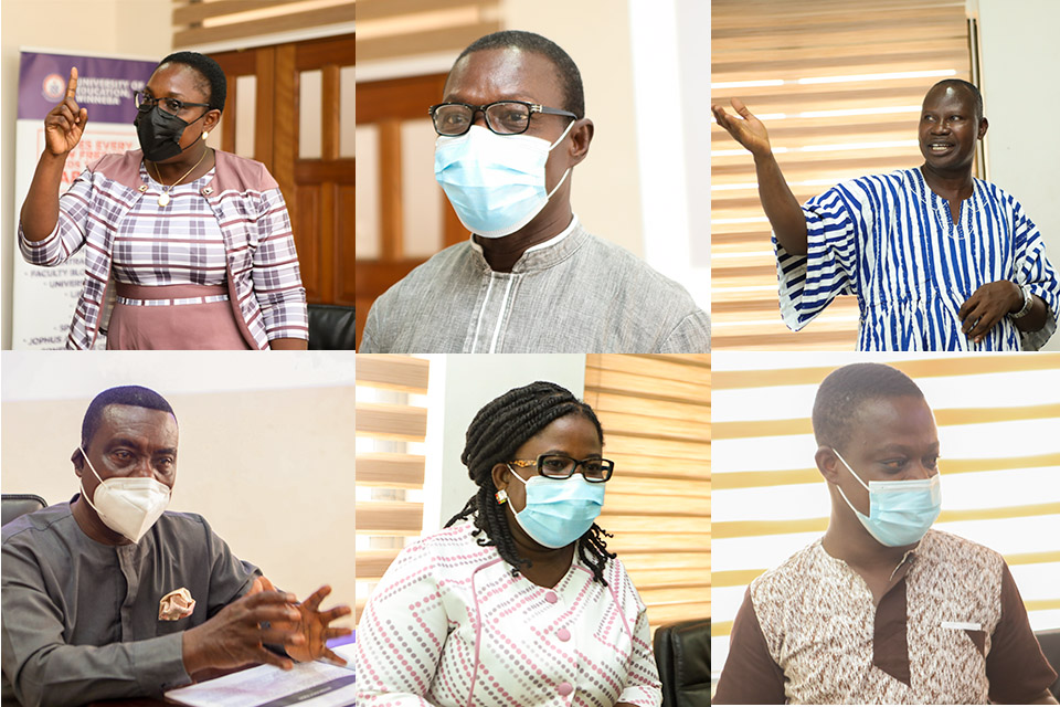 Resource persons (from top left); Dr. (Mrs.) Beth Offei-Awuku, Prof. Stephen Antwi-Danso, Mr. Kwame Appiah Hayford, Prof. George Kankam, Ms. Patricia Kaitoo and Mr. Jerry Michaels