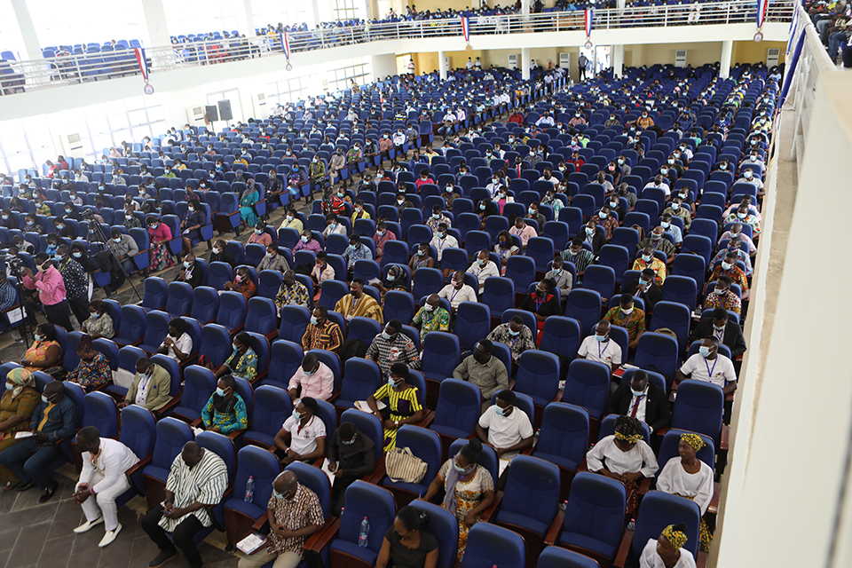 An aerial view of participants  