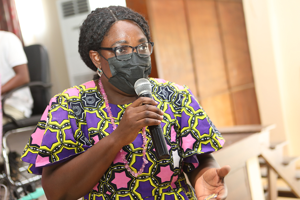 Dr. (Mrs.) Beth Offei-Awuku exhorting participants not to look at their present situations but rather strive to be better versions of themselves