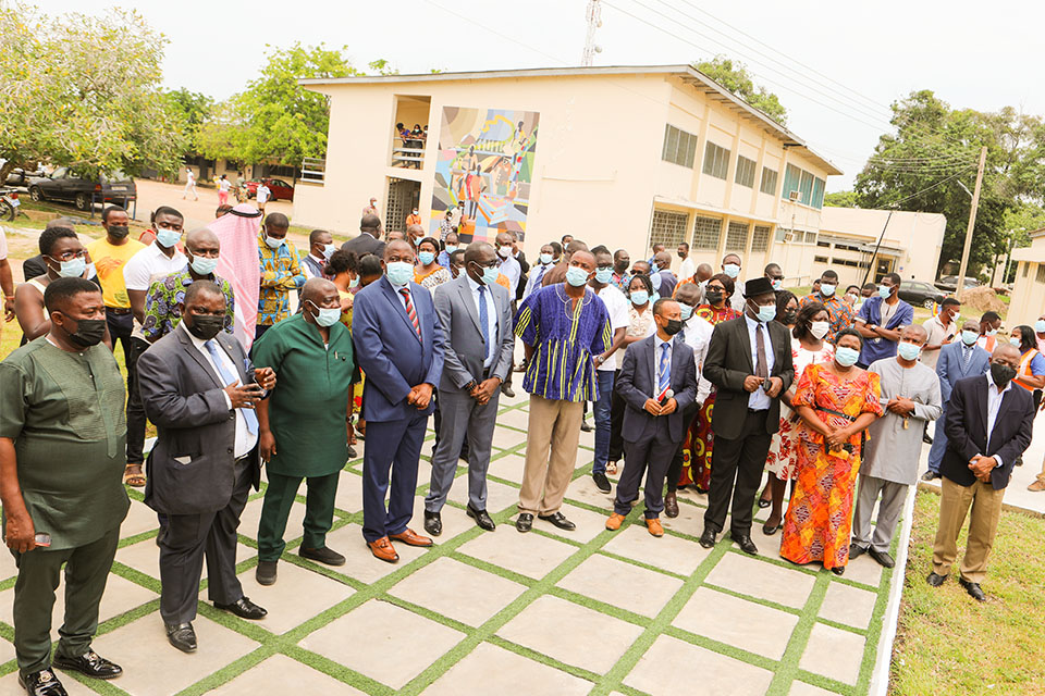 Surv. Paul Osei-Barima Esq. (Second from left), giving the purpose of the occasion