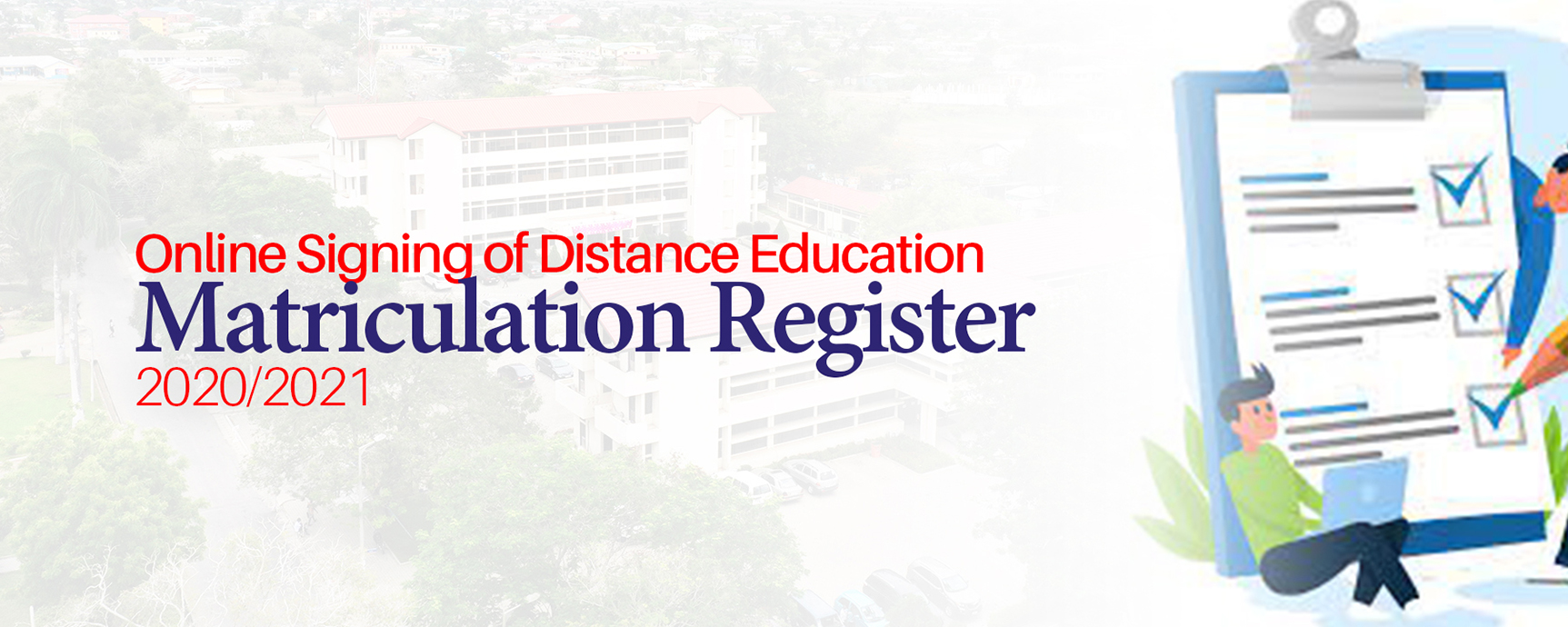 Online Signing of Distance Education Matriculation Register | 2020/2021