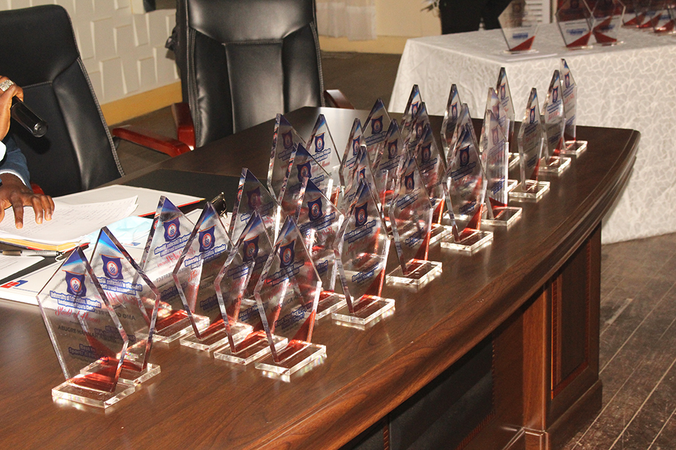 Display of the Award Plaques during the farewell ceremony