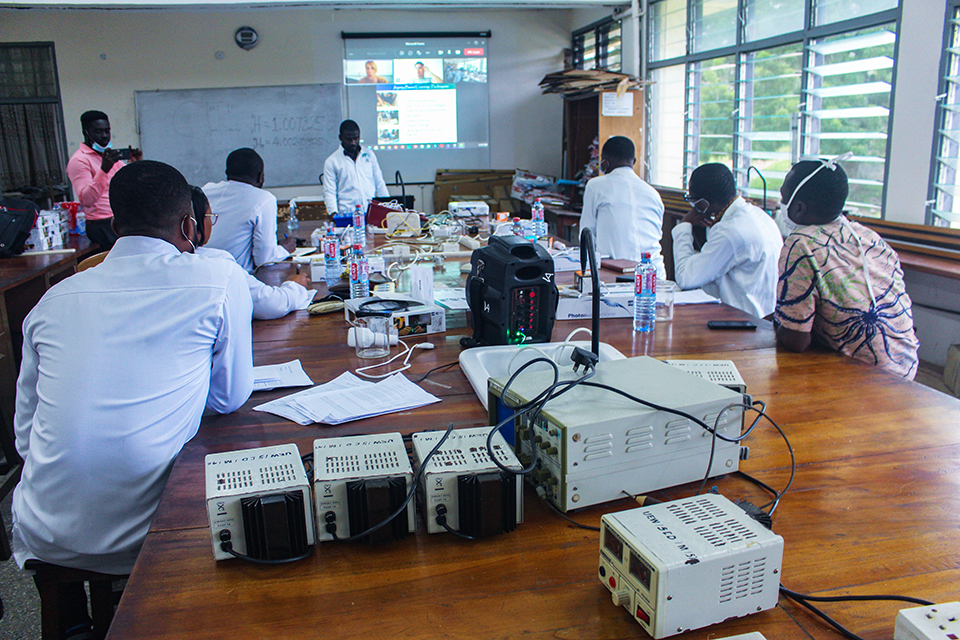 The Physicists during an interactive time at the Lab