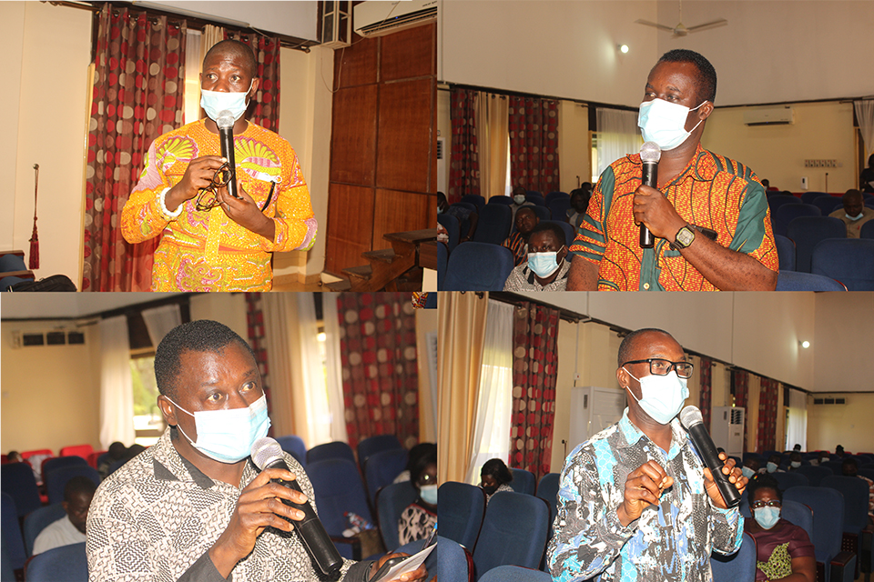 Some participants giving their contributions during an interactive session