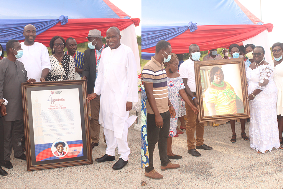 Some of the retirees receiving their citations of honor in recognition of their hardwork towards the progress of the University