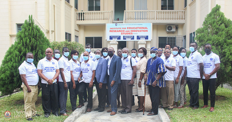 Attendees comprising of staff of SACOST and IERIS pose for a picture after the commemoration