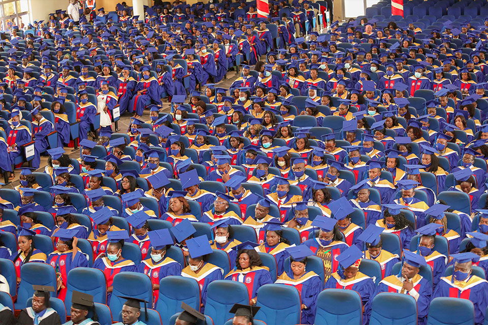 The Jophus Anamuah-Mensah Conference Centre filled to capacity at the climax  of the week-long graduation