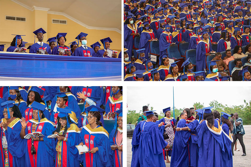 A cross-section of graduands in a jubilatory mood at the event