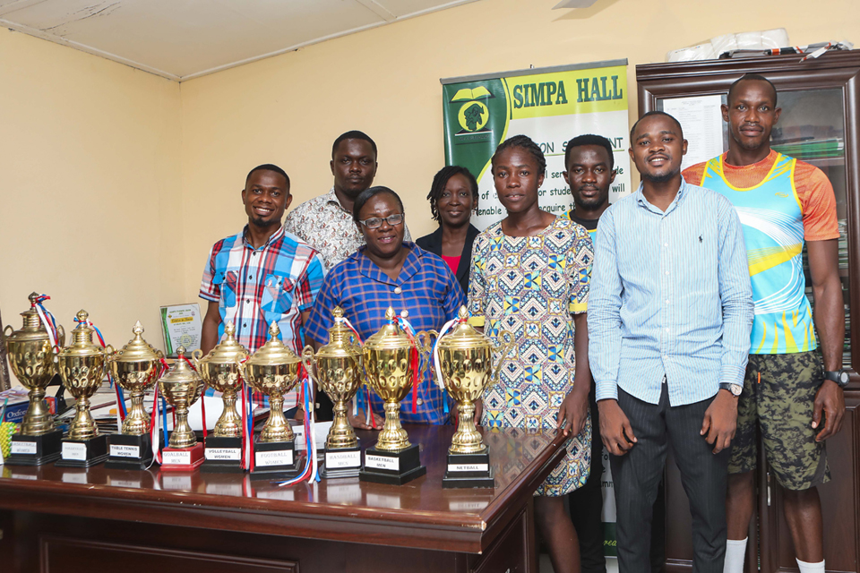 The team with Hall Manageress, Mrs. Irene-Michelle Ofosu-Behome, Mr. Ibrahim Iddrisu and Mr. Samuel Osei