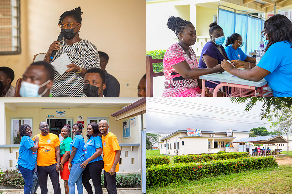 Some staff and members of the Ajumako community who took part in the activities
