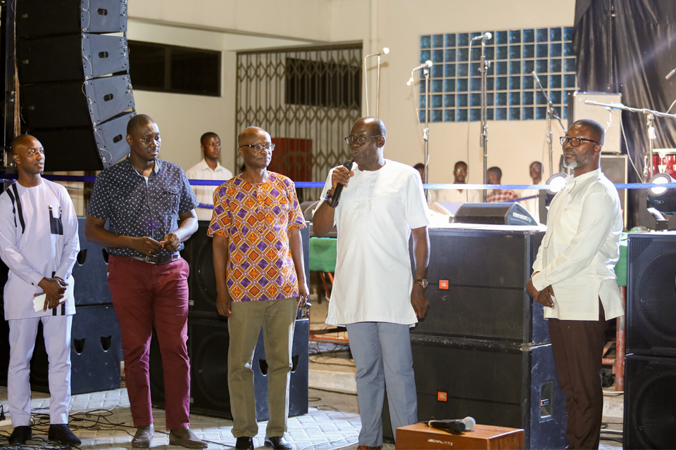 Pro-Vice-Chancellor, Prof. Ofori-Birikorang (second from right) upbeat to launch the equipment on behalf of the Vice-Chancellor