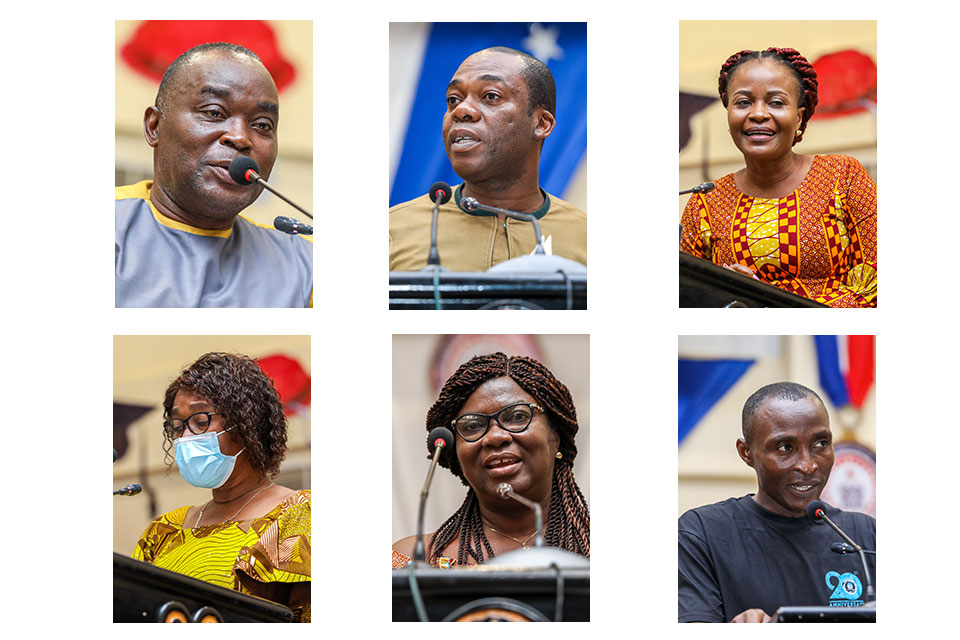 Line one (L-R): Prof. Samuel Asiedu-Addo, Dr. Yayra Dzakadzie and Hon. Anita Amissah; line two (L-R): Mrs. Patty Assan, Mrs. Mabel Judith Micah and Mr. Nixon Saba Adzifome