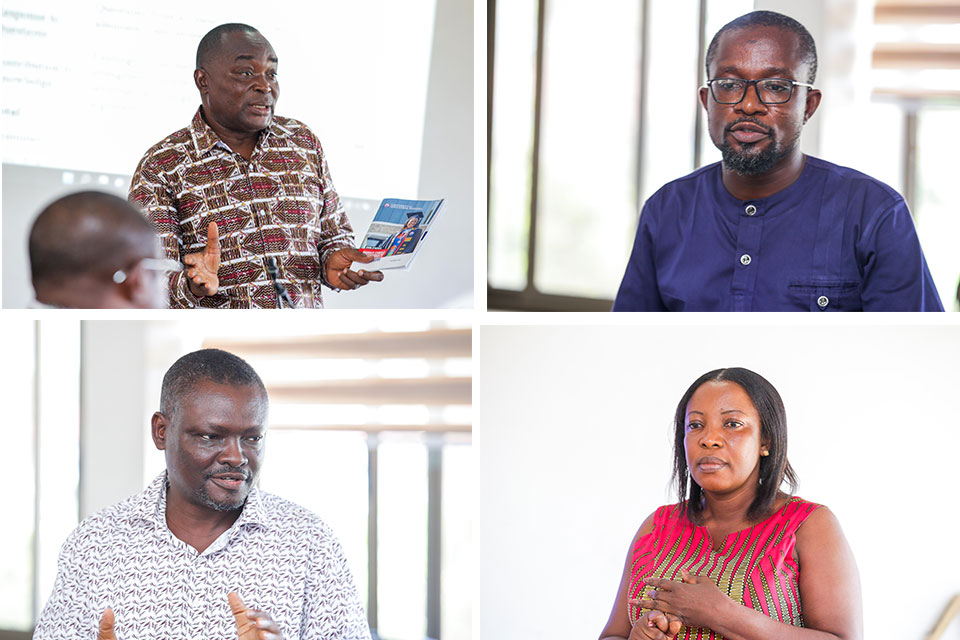 Prof. Asiedu-Addo (top left), Dr. Amoako-Gyampah (top right), Mr. Jerry Anyan and Ms. Matilda Mensah