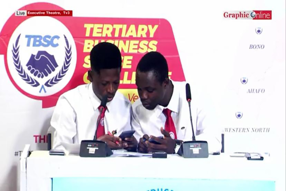 Contestants checking results 