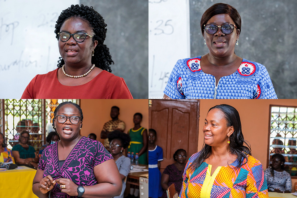 From top (L-R); Effutu Municipal Director of Education, Mrs. Judith Mabel Micah, Mrs. Nelly Sakyi-Hagan, Dr. (Mrs.) Charity Esenam Anor and Ms. Cynthia Jebuni-Adanu