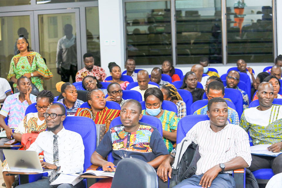 A cross-section of basic and secondary school teachers who participated in the weeklong workshop