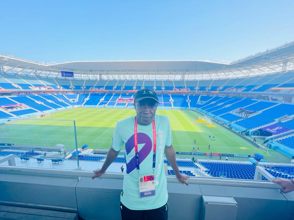 Dr. Ernest Yeboah Acheampong at one of the stadia in Qatar