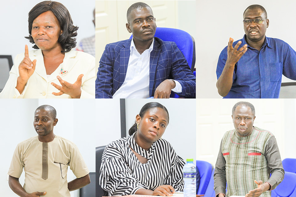 From top L-R: Ms. Lydia Asare, Mr. Michael Odenkey Quaye, Dr. Isaac Kwasi Asante, Dr. Kwabena Kyere, Ms. Hannah Ansah and Dr. Sonny Gad Attipoe.