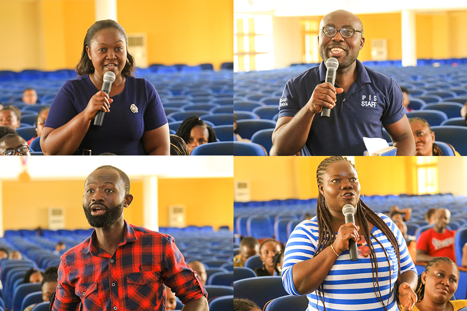 Freshmen and women asking questions for further clarification