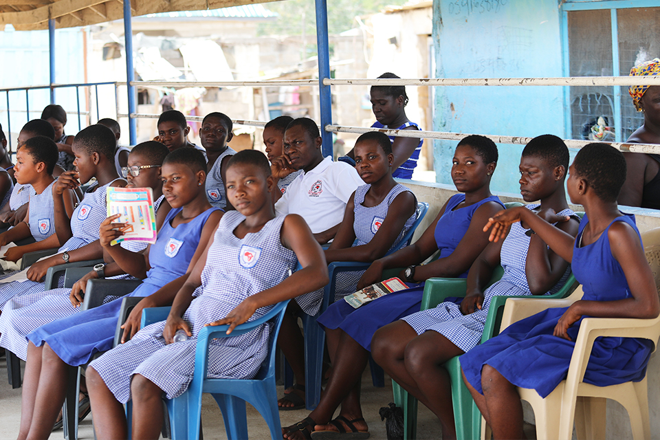Female students present at the Ateitu Community Centre for the grand durbar