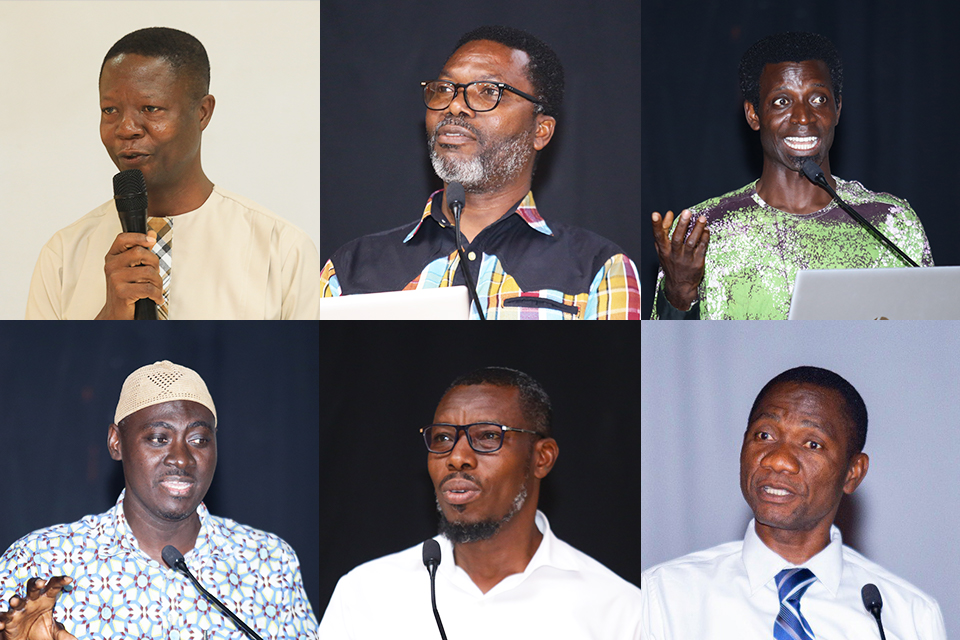 1st row from L-R: Prof. Frimpong Kaakyire Duku, Prof. Patrique deGraft-Yankson and Prof. Osuanyi Quaicoo Essel; 2nd row from L-R: Prof. Ernest Amponsah, Dr. Joseph Essuman and Dr. Samuel Abenyo