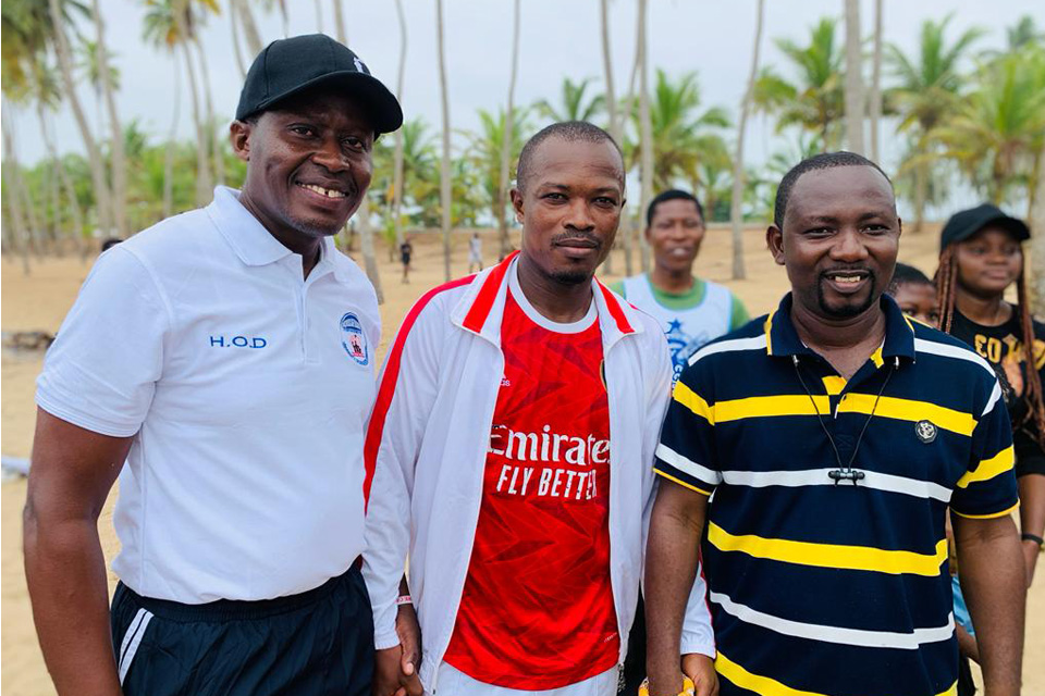 Dr. Michael Subbey (left), Head, Department of Early Childhood Education, with two faculty members of UEW