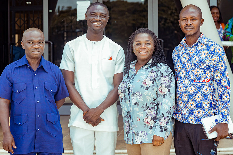 The new leadership of UTAG-UEW from L-R: Dr. Bernard Tutu-Boahene, Mr. Stephen Akyiaw, Dr. Latipher Appiah-Agyei and Dr. Ebenezer Amanor-Lartey