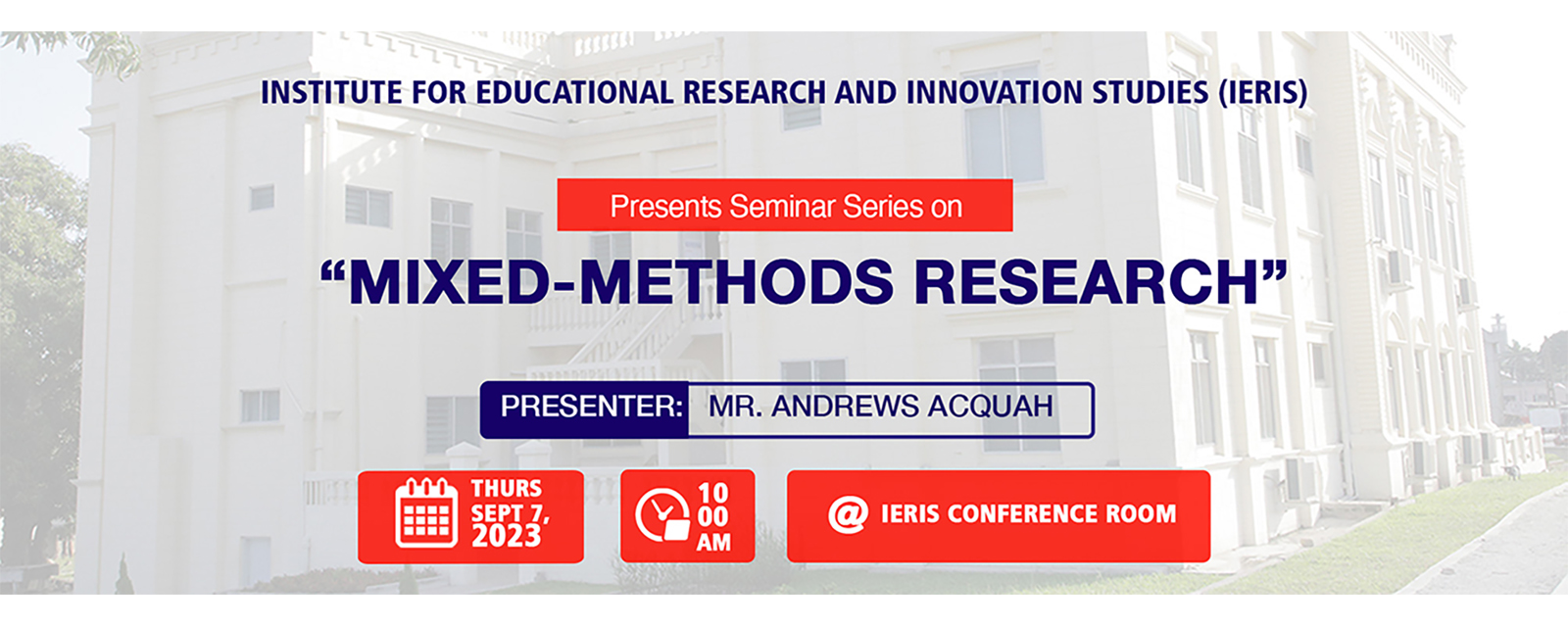 Seminar Series on Mixed-Methods Research | IERIS