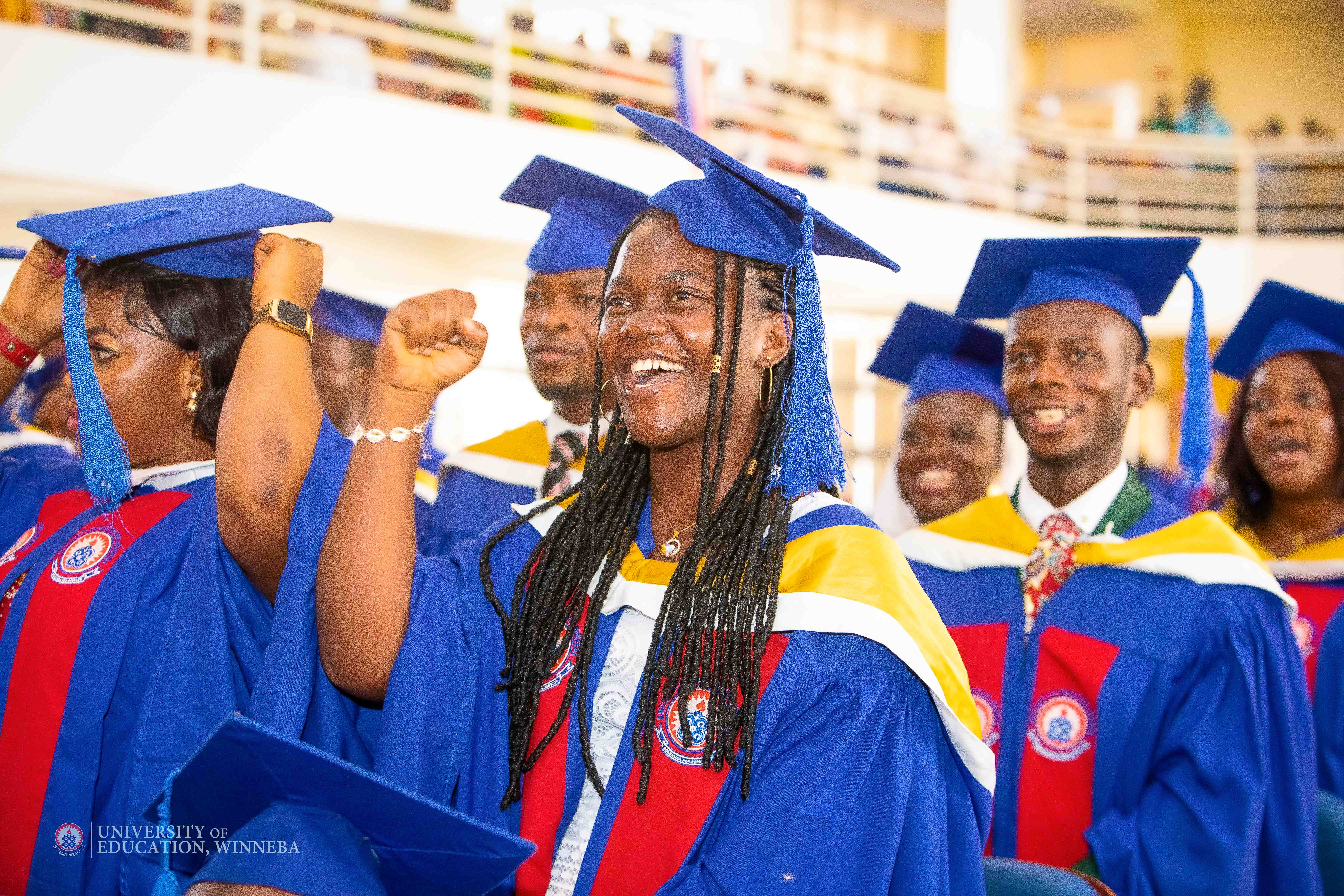 Graduating students singing the UEW anthem with passion and joy