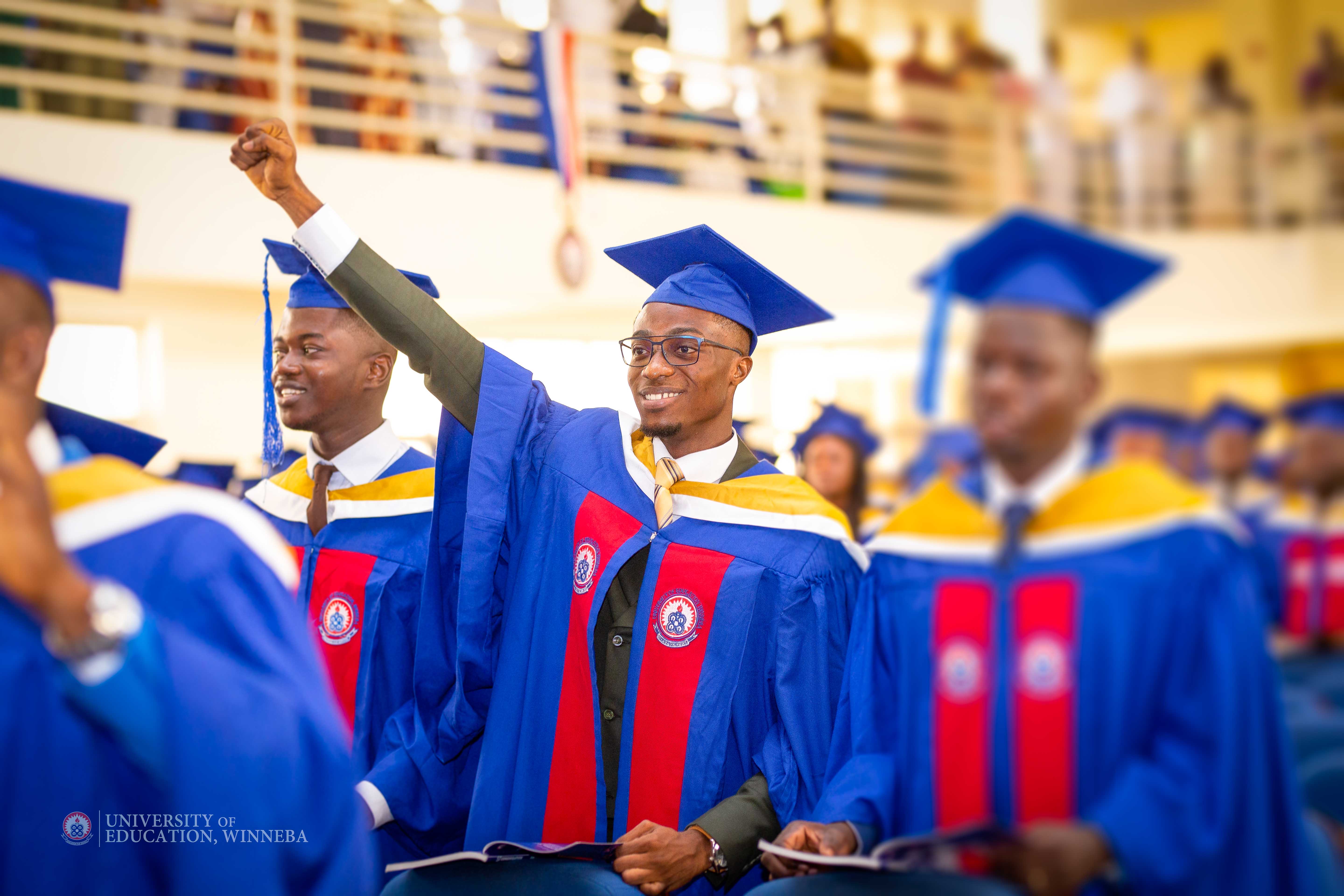 Graduating students singing the UEW anthem with passion and joy