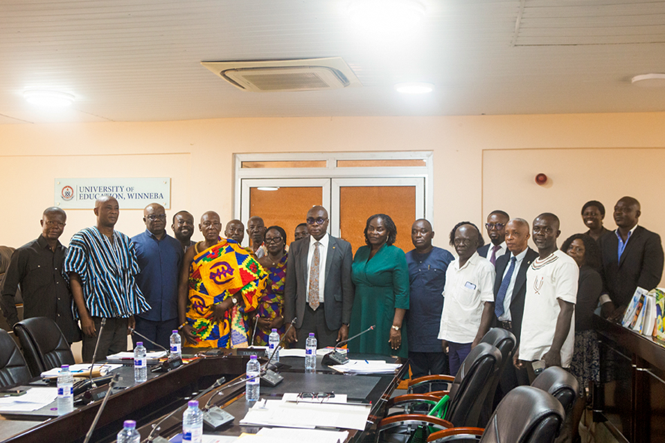 A group picture of UEW Management and the Gomoa Apra delegation 