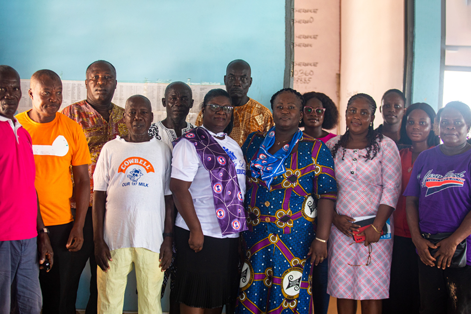 Department of Family Life Management Education staff in a pose with the Winneba Fish Market Executive 