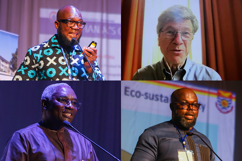 From top L-R: Prof. Benjamin Ghansah, Prof. Jeffrey Sachs, Prof. Simon Mariwah and Dr. Kodjo Esseim Mensah-Abrampa