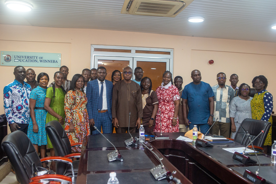 UEW Management and GNACOPS Executives in a pose after signing the MoU