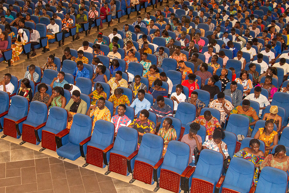 An aerial shot of attendees