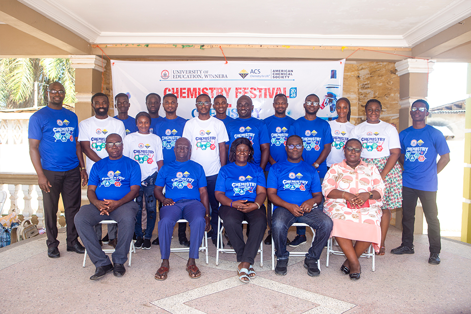 UEW faculty, the special guest and volunteers in a group photograph after the programme