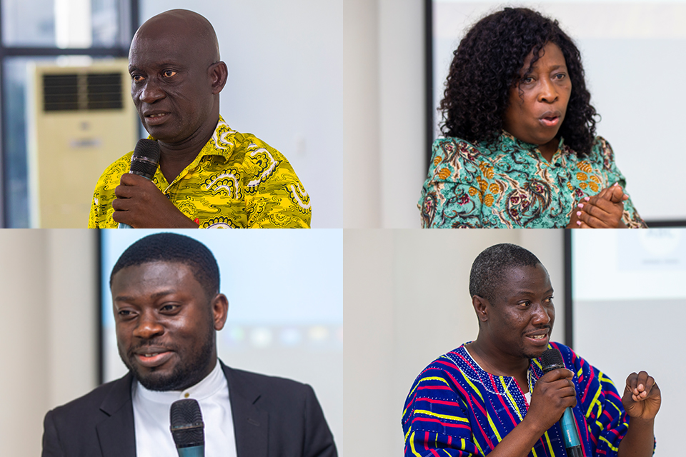 Resource persons from top L-R: Mr. Samuel K. Amissah, Ms. Joyce Mensah Esq., Dr. John Kanyiri Yambah and Paa Kwesi Ndom Dampson Esq.